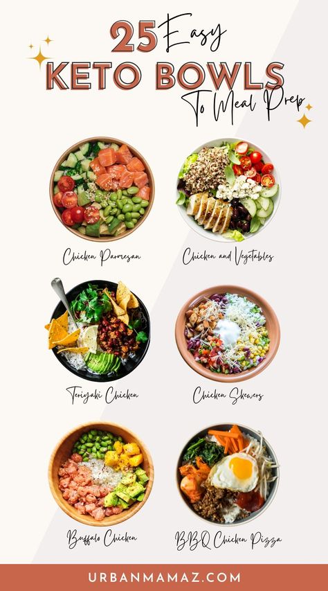 Looking for easy keto bowls to meal prep? Check out these 25 easy keto bowls to meal prep that are perfect for weight loss. Food Prep Keto, Diet Keto Plan, Keto Bowls Meals, Low Carb Meal Prep For The Week, Low Carb Bowls Recipes, Keto Meal Prep For The Week, Diet Bowls, Keto Food Prep, Keto Bowl Recipes