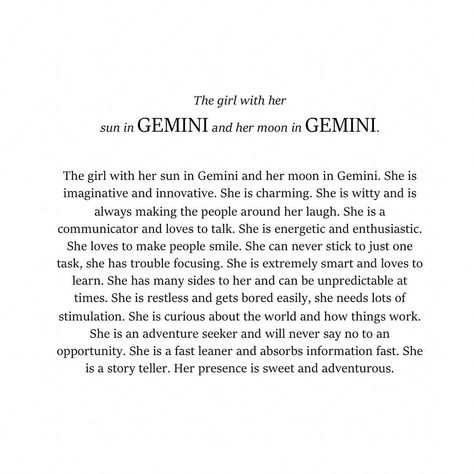 Gemini Sun Gemini Moon, Gemini Moon Aesthetic, Gemini Mood, Sun In Gemini, Gemini Sun, Moon In Gemini, Gemini Moon, Gemini Woman, Zodiac Signs Gemini