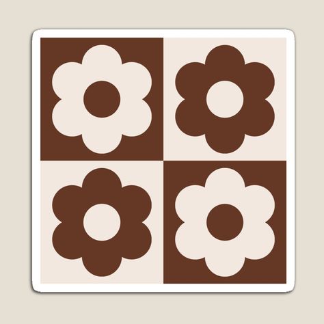 Get my art printed on awesome products. Support me at Redbubble #RBandME: https://www.redbubble.com/i/magnet/Brown-Checkered-Flower-Pattern-by-Ayoub14/137776669.TBCTK?asc=u Checkered Pattern Aesthetic, Checkered Flower, Aesthetic Checkered Pattern, Funky Checkered Pattern, Colourful Checkered Pattern, Flower Pattern Design, Punch Needle Patterns, Decorate Notebook, Coloring Stickers