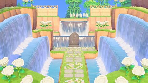 25 Waterfall Design Ideas For Animal Crossing: New Horizons Inspiration – FandomSpot Qr Code Animal Crossing, Sitting Wall, Animal Crossing Qr Codes, Animal Crossing 3ds, Animals Crossing, Ac New Leaf, Animal Crossing Guide, Animal Crossing Wild World, Animal Crossing Qr Codes Clothes