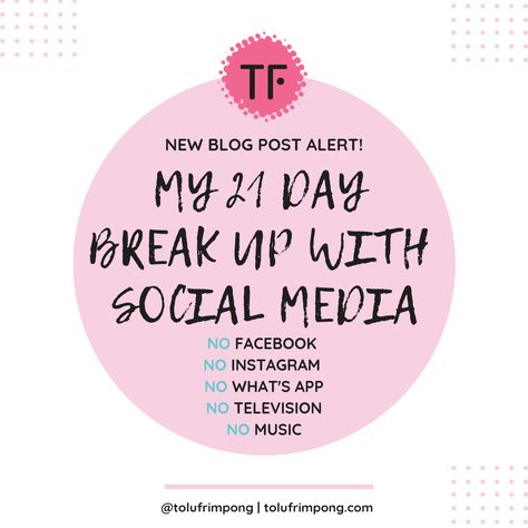 21 Day Social Media Detox, read why I did this and why it changed my life! If you want to grow and achieve your personal goals this is one for you to read! 21 Day social media fast | 21-Day social media detox| Social Media Cleanse | Facebook | Instagram Detox Social Media, Social Media Cleanse, Social Media Fast, Habit Challenge, Detox Challenge, Daily Goals, Detox Cleanse, Tolu, Personal Goals