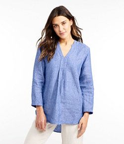 #LLBean: Women's Premium Washable Linen Shirt, Splitneck Tunic Long-Sleeve Chambray Tunic, Beachwear Fashion, Soft Clothes, Linen Tunic, Ll Bean, L L Bean, Linen Shirt, Backpacking, Chambray