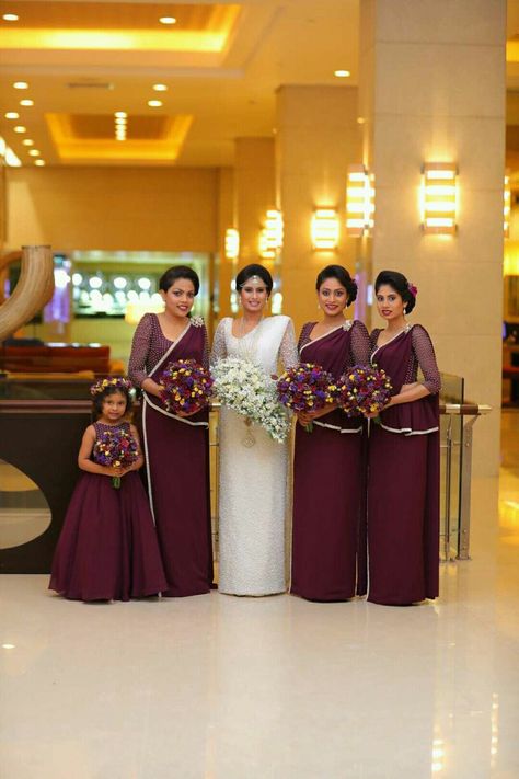 Dressed Dhananjaya Bandara Brides Mate Dress, Bridesmaid Sarees, Bridesmaid Separates, Bride Reception Dresses, Indian Bridesmaid Dresses, Indian Wedding Gowns, Bridal Sari, Bridesmaid Saree, For Wedding Dresses