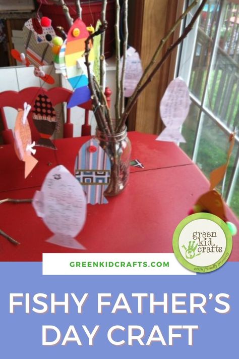 Fishy Father’s Day Craft Fishing Father's Day Gift, Fishing Fathers Day Crafts, Fathers Day Fishing Craft, Diy Projects Kids, June Themes, Preschool Camping, Home And Family Crafts, Cool Activities, Montessori Crafts