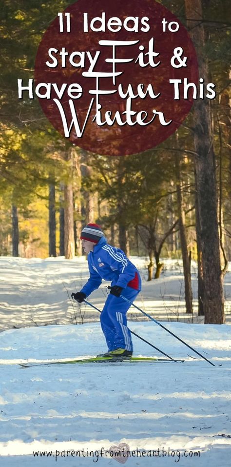 In the winter, it's easy to hunker down and get lazy. Parenting from the Heart shares 11 fun, family winter activities to stay fit. These family activities can help promote fitness, playing outside, being active as a family, snowshoeing, sledding, and more! Try one of these great winter activities today! #winter #activities #family #outside #play #fitness Winter Activities For Adults, Family Winter Activities, Winter Family Activities, Family Activities Preschool, Outside Play, Fun Winter Activities, Cold Weather Activities, Activities For Boys, Family Ideas