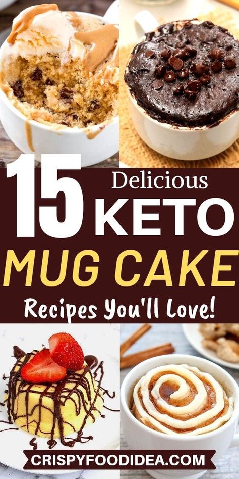 15 Easy Keto Mug Cake Recipes That You Will Love! Low Carb Mug Cakes, Mug Cake Recipes, Keto Mug, Dessert Mousse, Desserts Keto, Postre Keto, Mug Cakes, Keto Mug Cake, Keto Friendly Desserts