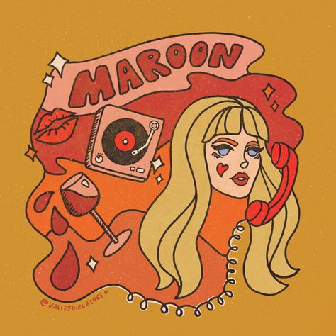 Taylor Swift Comic Poster, Taylor Swift Illustration Art, Taylor Swift Art Painting, Taylor Swift Inspired Paintings, Taylor Swift Artwork, Taylor Swift Retro, Taylor Swift Illustration, Taylor Swift Inspired Art, Taylor Swift Maroon