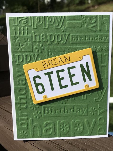 Diy Birthday Cards For Guys, Funny Sweet 16 Birthday Cards, Man Birthday Card Ideas, Teen Birthday Cards Girl, Male 18th Birthday Cards, Teen Boy Birthday Card Handmade, Stampin Up Boys Birthday Cards, Birthday Card For Teen Boy, Sweet 16 Birthday Cards Handmade