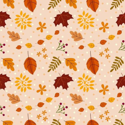 Autumn leaf pattern background | Premium Vector #Freepik #vector #pattern #squirrel #walnut #leaf-pattern Fall Pattern Design, Autumn Seamless Pattern, Fall Leaf Pattern, Autumn Pattern Illustration, Fall Postcard, Fall Leaves Background, Fall Leaves Pattern, Thanksgiving Pattern, Leaf Pattern Design