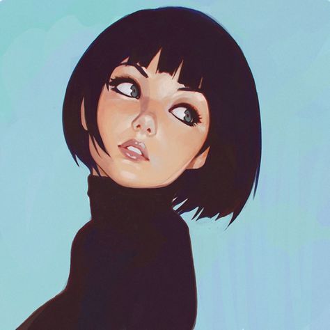 Official Post from Kuvshinov Ilya: Little study inspired by Phil Noto's works!  My dear patrons will get:   ♥ High-Res   ♥ Process Steps   ♥ PSD   ♥ Video Process   of this piece at this week's rewards!     My supporters are the best! Arte Pin Up, Arte Inspo, Art And Illustration, A Drawing, 그림 그리기, Amazing Art, Blue Eyes, Painting & Drawing, Digital Painting