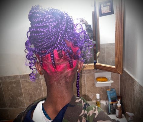 Red And Brown Braids, Purple Hair Braids, Pink Hair Hairstyles, Pink Hairstyles, Brown Braids, Purple Braids, Short Box Braids Hairstyles, Short Box Braids, Quick Braided Hairstyles