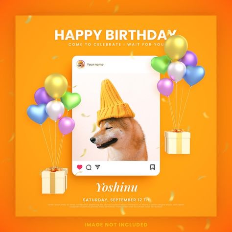 Happy Birthday Google, Happy Birthday Invitation, Instagram Social Media Post, Dog Happy Birthday, Happy Birthday Invitation Card, Birthday Invitation Card, Happy Birthday Design, Birthday Post Instagram, Birthday Discount