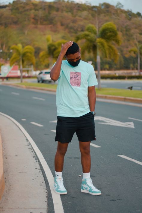 Jordan 1 Turbo Green Outfit Men, Jordan 1 Outfit Men Summer, Air Jordan Outfits Men, Air Jordan 1 Outfit Men, Air Jordan 1 Turbo Green, Man Ootd, Jordan 1 Turbo Green, Air Jordan Outfit, Black Urban Fashion