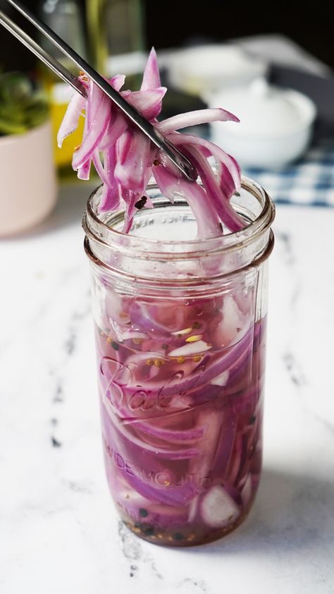 PinPrintShareThis Easy Pickled Red Onion Recipe provides a crunchy texture and zesty flavor to any meal. It’s a must-try! I make my pickled onions because it’s cheaper than buying them from the store. I use the same simple ingredients that I use in my pickled eggs. Pickled onions add a crunchy texture and zesty flavorContinue Reading Pickled Red Onions Canning, Pickled Red Onion Recipe, Eggs Pickled, Pickled Red Onions Recipe, Pickled Red Onion, Red Onion Recipes, Air Fryer Recipes Appetizers, Pickled Eggs, Pickling Spice