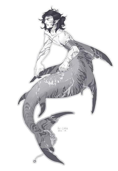 Mermaid Boy, Ocean Monsters, Shark Mermaid, Siren Design, Monster Sketch, Mermaid Pose, Mermaid Man, Pirate Art, Mermaid Drawings