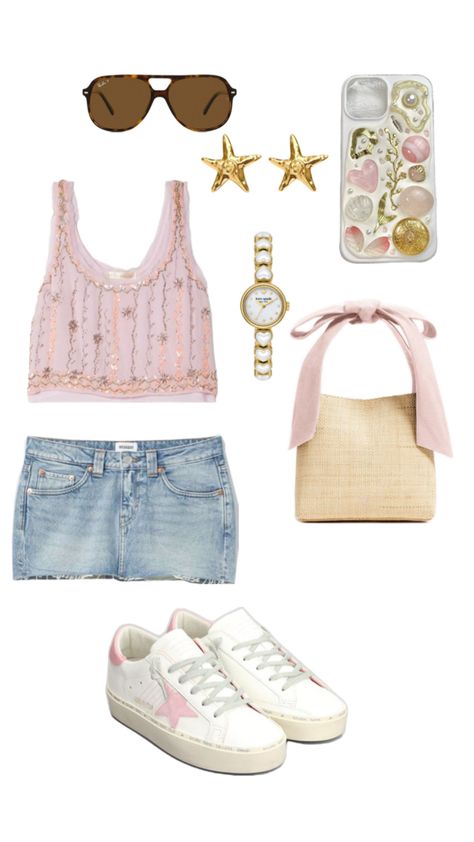 beachy outfit with baby pink top Beachy Outfit, Baby Pink Top, Pink Outfits, Pink Top, Pink Tops, Baby Pink, Fashion Inspo, Outfit Inspo, Pink