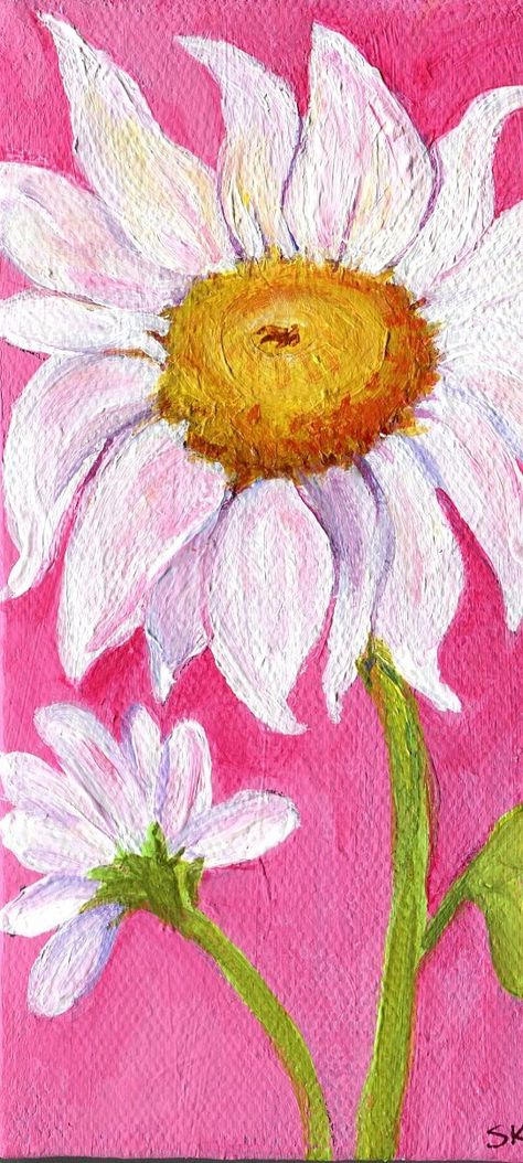 Shasta Daisies Painting #acrylics #canvas Daisies Painting, Heart Plant, Ideas For Painting, Mini Toile, Shasta Daisies, Sunflower Canvas, Daisy Painting, Web Images, Flower Gardens