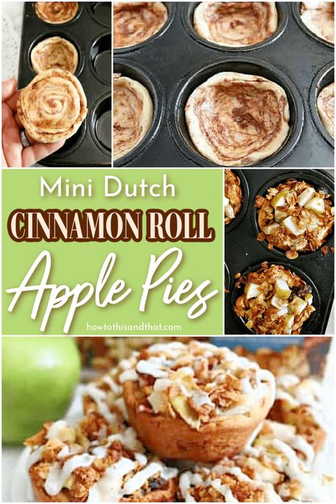 Cinnamon Roll Muffin Tin Pies, Mini Apple Cinnamon Rolls, Muffin Tin Pies, Muffin Pan Pies, Cinnamon Roll Apple Pie Cups, Apple Pie Cinnamon Roll Muffins, Mini Apple Pies In Muffin Tin Puff Pastries, Mini Apple Pies With Cinnamon Rolls, Mini Apple Pies In Muffin Tin