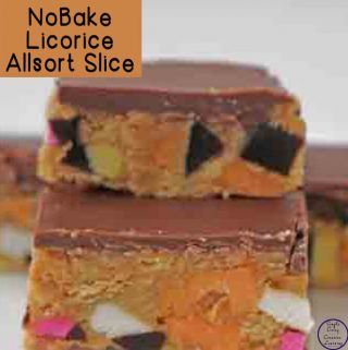 No-Bake Licorice Allsorts slice Licorice Allsorts, No Bake Slices, Chocolate Line, Liquorice Allsorts, Golden Syrup, Morning Tea, Baking Paper, Sweetened Condensed Milk, Quick Bread