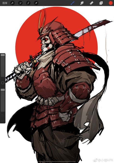 ArtStation - Necromancer Japanese Warrior·1, Peirong Huang Peirong Huang, Samurai Illustration, Japanese Armor, Armor Design, Pathfinder Character, Warrior 1, Japanese Warrior, Samurai Art, Dnd Art