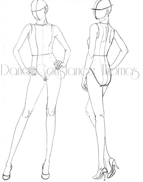 So I have yet to finish the how-to on drawing your personalized croquis. In the interim I thought I would post some rough croquis pairs. When sketching designs we often need to show the front and b… Fashion Illustration Template, Fashion Sketch Template, Silhouette Mode, Croquis Fashion, Fashion Figure Templates, Fashion Illustration Poses, Fashion Model Sketch, Fashion Figure Drawing, Fashion Design Template