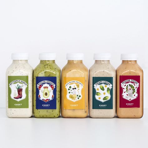 Current line-up of #Chopt bottled dressings to-go. #squadgoals #mexicancaesar #creamycaesar #mexicangoddess #whitebalsamicvinaigrette #buttermilkranch Chopt Mexican Caesar Salad, Mexican Caesar Salad, White Balsamic Vinaigrette, Salad Dressing Bottles, Buttermilk Ranch, Caesar Salad Dressing, Unique Packaging, Caesar Salad, Delicious Salads