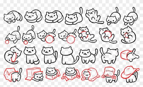 Cat Pose Drawing, Neko Atsume Cats, Cat Poses, Free To Edit, Cat Drawing Tutorial, In The Airport, New Money, Neko Atsume, Eye Drawing Tutorials