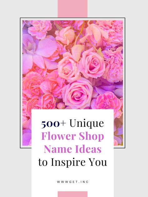 Check out our blog for 500+ Unique Flower Shop Name Ideas to help your business blossom in 2025! 🌸💐 Plus, explore the power of .inc domains to elevate your brand and make a lasting impression!

#FlowerShopNames #BusinessNaming #FloralBusiness #CreativeNames #FlowerPower #BusinessIdeas #StartupSuccess #DomainNames #FloralShop #NameYourBusiness #BrandingTips #EntrepreneurLife #FlowerStore #BusinessGrowth Florist Name Ideas, Flower Shop Names Ideas, Unique Flower Shop, French Flower Shop, Shop Name Ideas, Instagram Username Ideas, Naming Your Business, Creative Names, Flower Business