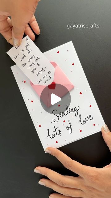 Gayatri chouhan on Instagram: "DIY love Envelope 💌 #crafts #papercrafts #handmade #gift #lovequotes #envelope #giftideas #loveletter" Handmade Gift Cards Ideas, Mini Handmade Cards, Mini Greeting Cards Handmade, Mini Envelopes Diy, Love Envelope, Mini Boxes, Unique Envelopes, Paper Folding Crafts, Craft Work For Kids