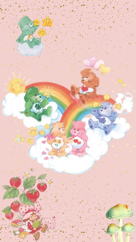 Iphone Wallpaper Care Bears, Wallpapers Care Bears, Care Bears Phone Wallpaper, Care Bears Desktop Wallpaper, Wish Bear Care Bear, Vintage Care Bears Aesthetic Wallpaper, Care Bears Aesthetic, Care Bears Wallpaper, Cell Background