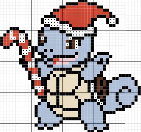 Pokemon Christmas Pixel Art, Disney Pixel Art, Pixel Art Noel, Pixel Crochet Blanket, Christmas Pokemon, Hama Beads Christmas, Pokemon Cross Stitch Patterns, Melt Beads Patterns, Pokemon Pixel