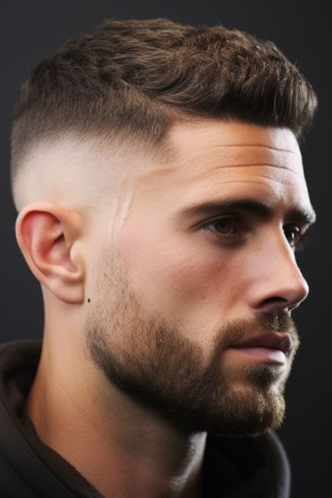 If you want something yet convenient go for a short taper fade haircut. This versatile style suits all hair types. Click here to check out more stylish men’s fade haircuts & hairstyles. Slope Haircut Men, Zero Fade Haircut Men, Tapered Fade Haircut, Tapered Fade, Crew Cut Fade, Short Taper Fade, Mid Fade Haircut, Rolly Polly, Fade Haircut Styles