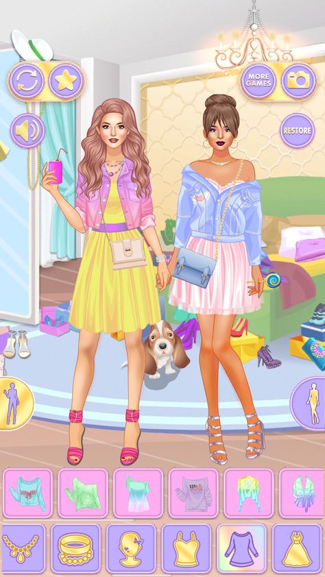 Pastel Sisters Dress Up Games Free Download App for iPhone - STEPrimo.com Doll Dress Up Games, Pastel Girl, Dress Up Games, Sisters Dress, New Dolls, Game App, Up Game, Games For Girls, Download App