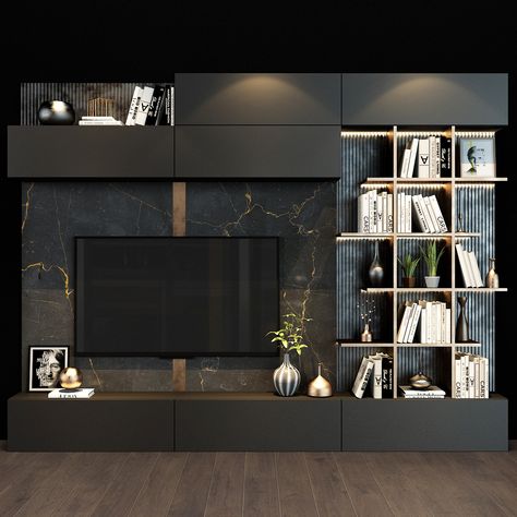 Modern Tv Unit Designs, Tv Unit Decor, Modern Tv Wall Units, Living Room Wall Units, Tv Cabinet Design, Tv Unit Interior Design, Wall Tv Unit Design, Tv Shelf, Living Room Tv Unit Designs