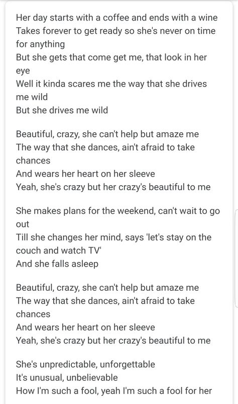 Luke combs "beautiful crazy" Beautiful Crazy Luke Combs Quotes, Beautiful Crazy Lyrics, Beautiful Crazy Tattoo Luke Combs, Better Together Luke Combs, Beautiful Crazy Luke Combs, Lyrics Calligraphy, Luke Combs Lyrics, Crazy Lyrics, Mood Music