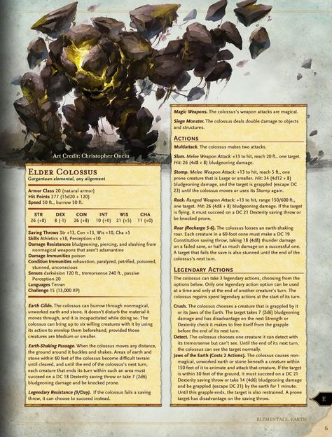 Earth Elemental, Dungeons And Dragons Books, Dungeons And Dragons Races, Dnd Stats, Dnd Stories, Dnd Classes, Dnd Races, Dungeons And Dragons 5e, Dnd 5e Homebrew