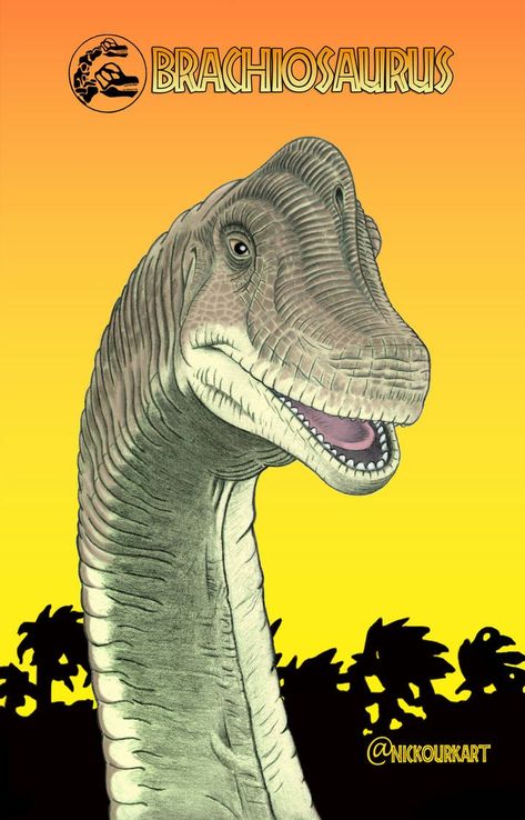 Brachiosaurus Art, Jurassic Park Brachiosaurus, Aurorus Pokemon, Prehistoric Planet, Jurassic Park Poster, Jurassic Park Series, Jurassic Park Film, Dinosaur Sketch, Mythological Animals