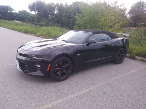 Black Camaro Convertible, Chevy Camaro Convertible, Black Camaro, Camaro Ss Convertible, Camaro 2ss, Camaro Convertible, Car Things, Camaro Ss, Triple Black