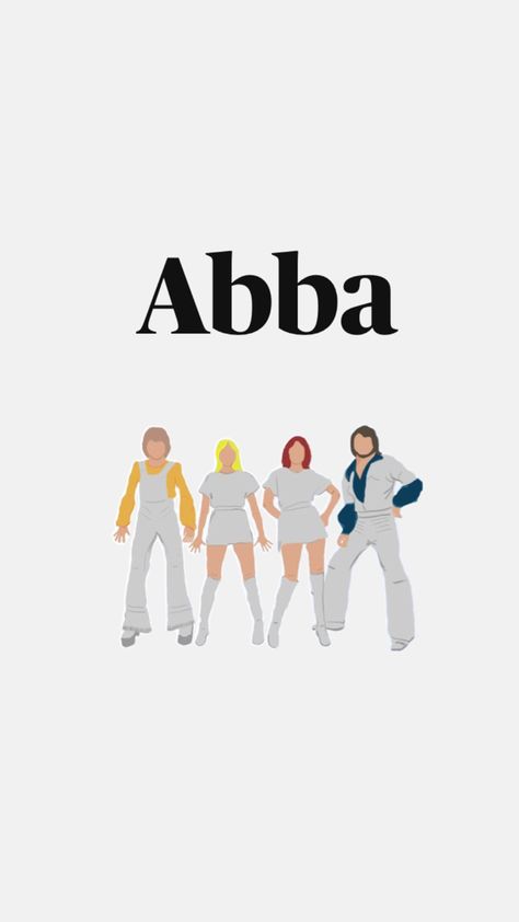 Abba Members Names, Abba Room Decor, Abba Invitation, Abba Phone Wallpaper, Abba Silhouette, Abba Background, Abba Illustration, Abba Painting, Abba Aesthetic Wallpaper