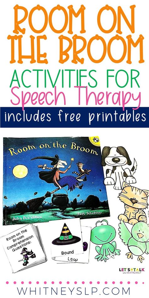 Halloween Speech Activities, Witch Activities, Room On The Broom Activities, Halloween Speech Therapy Activities, Book Themed Activities, Speech Lessons, Speech Therapy Activities Preschool, Activities For Speech Therapy, Speech Crafts