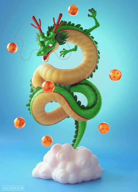 Shenlong - Dragon Ball on Behance Dragon Ball Fanart, Pirate Books, Dragon Illustration, Dragon Toys, Dragon Games, Art Digital Art, Cute Dragons, 3d Characters, Girls Cartoon Art