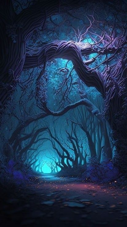 Magic Places Fantasy Dreams Dark, Realms Aesthetic, Dark Magic Forest, Feywild Aesthetic, Art Niche, Amoled Wallpapers, Witchy Wallpaper, Forest Background, Magic Forest