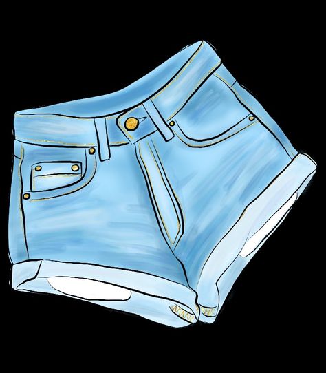 How To Draw Shorts, Shorts Drawing, Art Works, Long Hair, Jean Shorts, Clip Art, Long Hair Styles, Hair Styles, Drawings