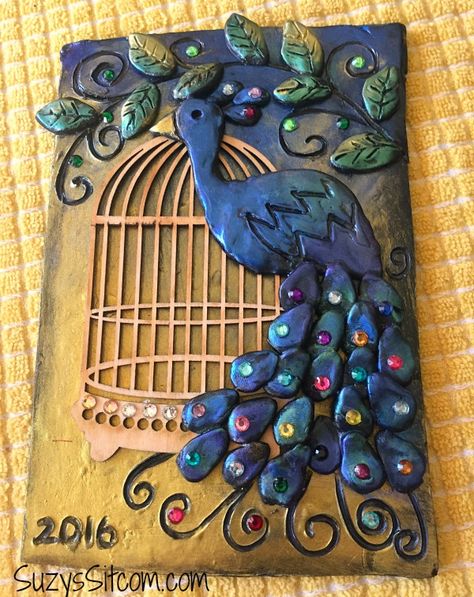 pretty peacock diy journal cover Diy Journal Cover, Journal Covers Diy, Diy Peacock, Diy Fimo, Fimo Polymer Clay, Best Teacher Gifts, Diy Teacher Gifts, Journal Cover, Diy Journal