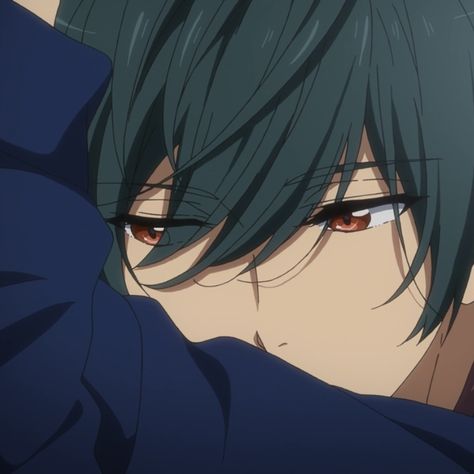 Ikuya Kirishima, An Anime, Anime Character, Black Hair, Music, Green, Red, Hair, Anime