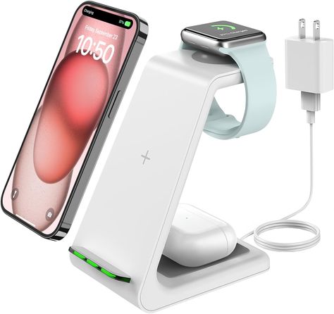 Anesthesia School, 3 In 1 Wireless Charger, Cool Gadgets On Amazon, Green Led Lights, Wireless Charging Station, Iphone Holder, Dock Station, Charger Station, Phone 4