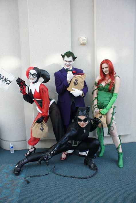 Poison Ivy And Catwoman, Poison Ivy Harley Quinn, Harley Quinn And The Joker, Harley Quinn Joker, Comic Costume, Catwoman Cosplay, Joker And Harley Quinn, Poison Ivy, The Joker