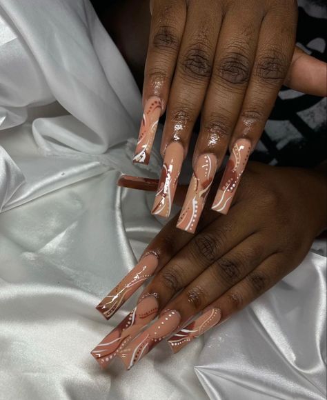 Long Acrylic Nails Fall, French Tip Pedi, Fall Nail Designs Brown, Nail Designs Brown, Acrylic Nails Fall, Brown French Tip, Brown French, Hand Candy, Braided Hairstyles For Black Women Cornrows