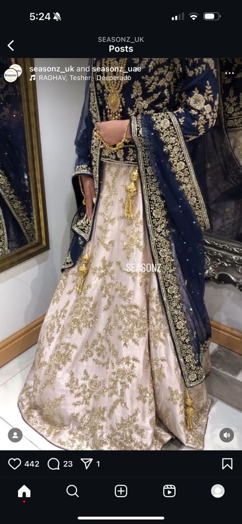 Dark Blue Pakistani Bridal Dress, Blue Pakistani Bridal Dress, Blue Nikkah, Pakistani Bridal Dress, Desi Dress, Bridal Lengha, Blue Theme, Pakistani Bridal, Bridal Dress