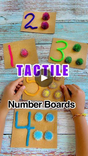 327K views · 17K reactions | From 🗑️ TRASH to MATH 🧮 DIY📦 💬comment ‘NUMBERS’ for details! 
▫️▫️▫️▫️
Number Tiles 🔢 with Counters
‌
♻️ How to Turn a Recycled Box into Tactile Number Boards!
⠀
Who says math can’t be a hands-on experience? 🤲🏼 🧮 Get ready to get touchy-feely with these DIY tactile number boards made from recycled cardboard, colorful pipe cleaners, and a truckload of pom-poms - you can turn trash into treasure! 💎✨
⠀
😍♻️ Whether you’re teaching your kids or just need an excuse to play with pom-poms, this tutorial will have you counting down the minutes until math time!
⠀
So, say goodbye to boring number drills and hello to tactile number boards!
⠀
Why Use Tactile Number Boards
Using these tactile number boards is a fantastic way to introduce young children to numbers a Diy Numbers, Numbers For Toddlers, Kids Math Activities, Tactile Activities, Diy Montessori Toys, Trash Into Treasure, Tactile Learning, Number Tiles, Diy Preschool